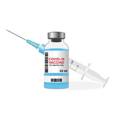 Vaccine Ampoule With Syringe Covid-19 Coronavirus