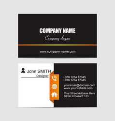 Abstract Black And Orange Business Card Template