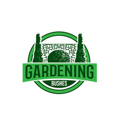 Garden Bushes And Wall Logo Design Template