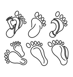 Left And Right Foot Soles Contour