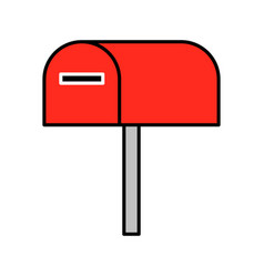 Red Mailbox Icon Or Post Box