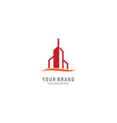 Real estate building logo template skyscraper Vector Image