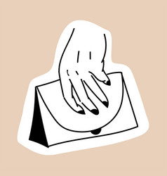 Female Hand With Bag Icon