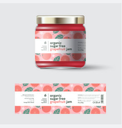 Jam orange label and packaging jar with cap Vector Image