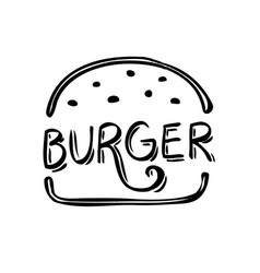 Black And White Burger Icon Food Vintage Design