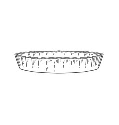 Cake Baking Pan Dish Or Mold Icon Sketch