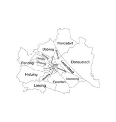 City Vienna Map Silhouette