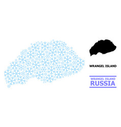 Frost Collage Map Wrangel Island Snow