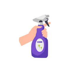 Hand Holding Cleaning Spray Flat