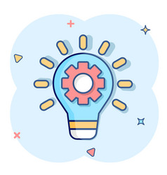 Innovation Icon In Comic Style Lightbulb