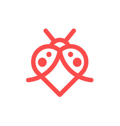 Ladybug With Love Line Simple Logo