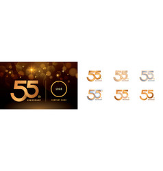 Set Of 55th Anniversary Logotype Design Fifty