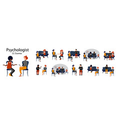 Set Of Psychologist Counceling Single People