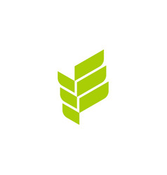 Three Green Leaf Geometric Simple Logo