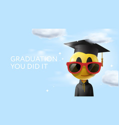 Graduation Poster Cartoon Emoji Wearing