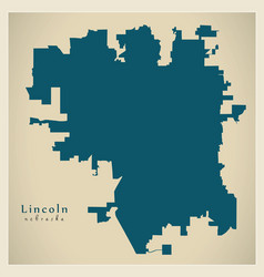 Modern City Map - Lincoln Nebraska City Of The Usa