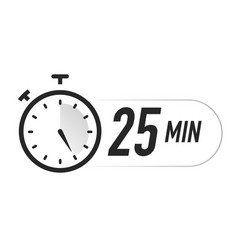 Timer Icon 25 Minutes Black Color