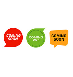 Coming Soon Red Green And Yellow Speech Bubble