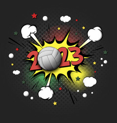 Happy New Year 2023 And Volleyball Ball