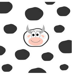 Cow Head Face Icon Big Eyes Horns Cute Cartoon