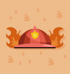 Firefighter Helmet With Flames