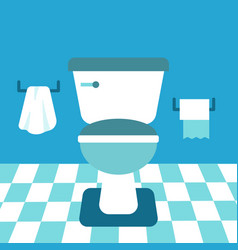 Flat Blue Bathroom Toilet