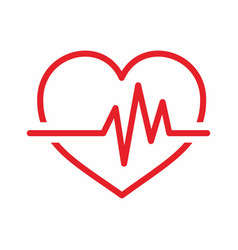 Heart Beat Outline Style Icon