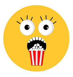 Scary Face Emotions Boo Popcorn Round Shape I