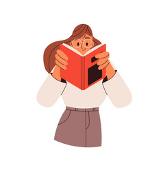 Woman With Open Paper Book Happy Girl Reader In