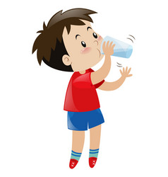 Little Boy Pouring Water From Jar Royalty Free Vector Image