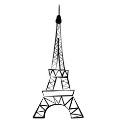 Eifel Tower Drawing On White Background