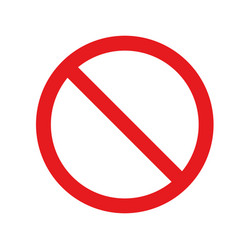 Prohibition Or Ban Sign Red Strikethrough Circle