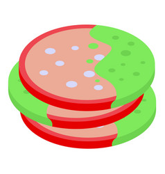 Bacteria Sausage Icon Isometric Food Meat