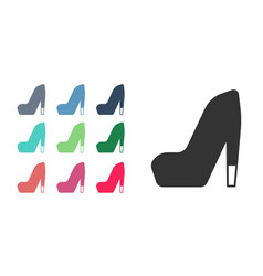 Black Woman Shoe With High Heel Icon Isolated