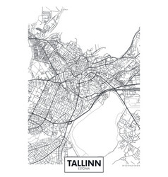 City Map Tallinn Travel Poster Design