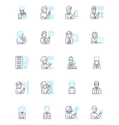 Identities Linear Icons Set Belonging Diversity