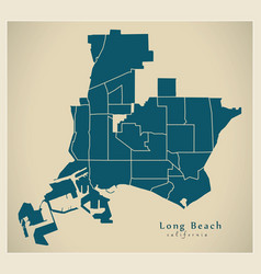 Modern City Map - Long Beach California City