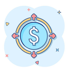 Money Revenue Icon In Comic Style Dollar Coin