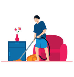 Man With Vacuum Cleaner