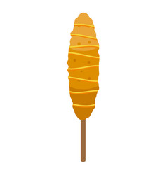 Mustard Corn Dog Icon Isometric Hot Stick