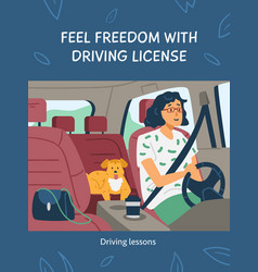 Car Driving Licence Banner Or Poster Template