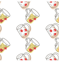 Seamless Pattern On The Fun Cups For Tea