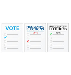 Voting Ballot Mockup Icon For Presidential