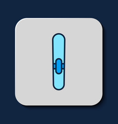 Filled Outline Cigar Icon Isolated On Blue