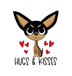 Hugs And Kisses - Cute Cartoon Chihuahua Dog