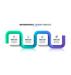 Infographic Template Line With 4 Steps And Squares