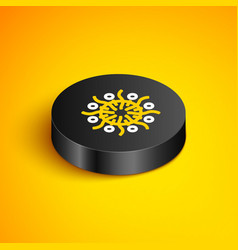 Isometric Line Firework Icon Isolated On Yellow