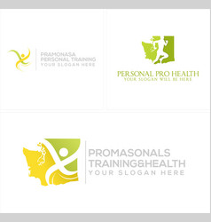 Modern Physical Fitness Run Sport People Logo