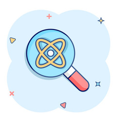 Science Magnifier Icon In Comic Style Virus