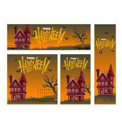 Set Of Banner Design Of Halloween House